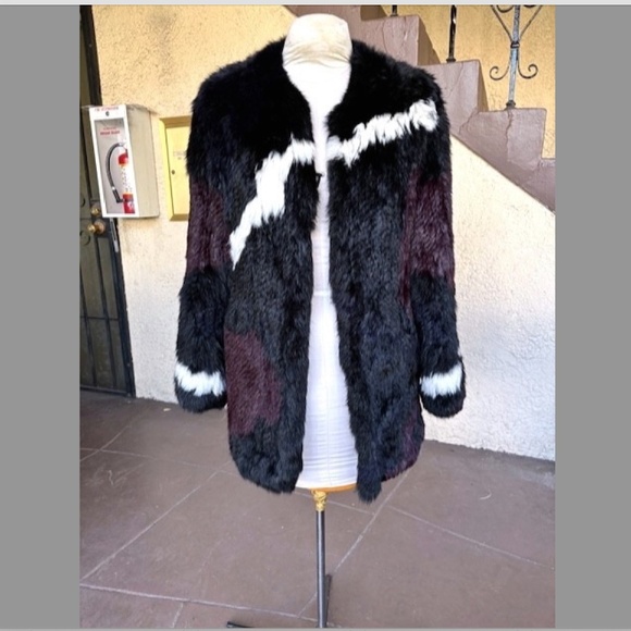 RACHEL ZOE Genuine Rabbit Fur Knit Mid-Length Coat NWOT/sz XS (Generous) - Picture 5 of 14